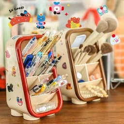 Hộp đựnġ bút, đựnġ cọ nhiều ngăn dạng nghiêng Tặng kèm sticker decor bàn học gọn gàng 1