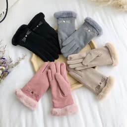 Găng Tay Con Mèo Cotton Lót Lông Cừu Dày Dặn Giữ Ấm Mùa Đông Chống Lạnh Dễ Thương Có Thể Chạm Màn Hình Cảm Ứng 1