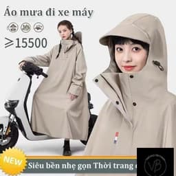 Áo Mưa Trùm kín người có mũ,áo mưa đi xe một người vải OXFORD siêu bền chống thấm mẫu mới VINBEO 4