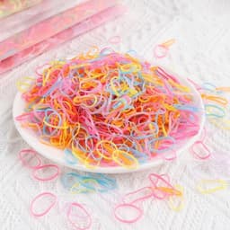 Sét 1000 Dây Thun Buộc Tóc Nhiều Màu Sắc Co Giãn Sử Dụng Một Lần Cho Bé 8