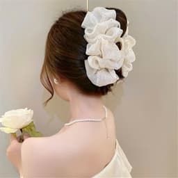 Kẹp Tóc Nhựa Voan Lụa Tiểu Thư Chấm Bi Xinh Xắn Cho Các Nàng 5
