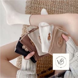 Tất gấu cổ cao, Sét 5 đôi tất cổ  cao hình gấu dễ thương {FREESHIP} VINBEO 2
