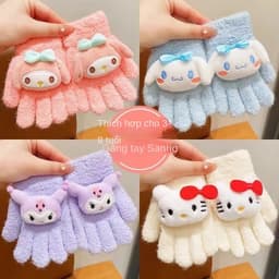 Găng Tay Len Cừu Hình Kuromi Cho Bé Gái 3-8 Tuổi 1