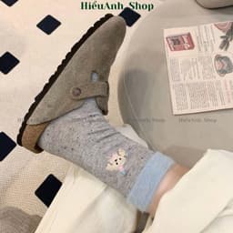Set 5 Đôi Tất Nữ Thu Đông Tiểu Thư Hạt Tiêu Cổ Cao Phủ Lông Thỏ Dễ Thương 8