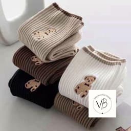 Tất gấu cổ cao, Sét 5 đôi tất cổ  cao hình gấu dễ thương {FREESHIP} VINBEO 4