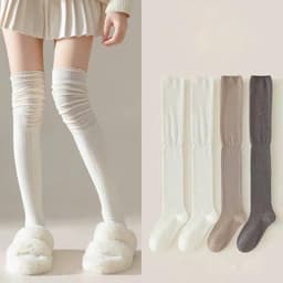 Set 5 Đôi Tất Vớ Đùi Dài Qua Gối Đi Bốt Gân Tăm Giữ Ấm Mùa Đông Phong Cách Hàn Quốc Sandy Đ9 3
