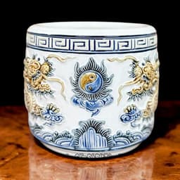 Bát Hương Gốm Sứ men trắng đắp nổi RỒNG VIỆT - Lư Hương Thờ Cúng gốm sứ Bát Tràng cao cấp 2