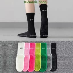 Set 7 Đôi Tất Tập Yoga Pilates Doit Màu Trơn Sọc Silicon Chống Trơn Trượt Vớ Thể Thao 3