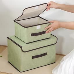 Combo 2 Hộp vải đựnġ quần áo có nắp 2 size thùng vải đựnġ đồ có nắp đa năng để đồ cá nhân gấp gọn tiện lợi 3