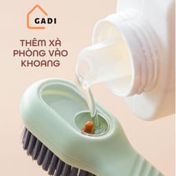 Bàn Chải Vệ Sinh Có ngăn chứa nước giặt,  Bàn chải cọ rửa đa năng 3 trong 1 có hộc chứa xà phòng VINBEO 5