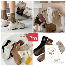 Tất gấu cổ cao, Sét 5 đôi tất cổ  cao hình gấu dễ thương {FREESHIP} VINBEO 3