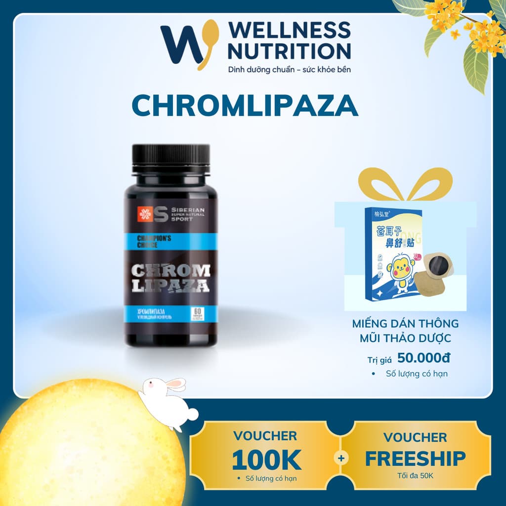 [ Chromlipaza hỗ trợ tiểu đường ] Thực phẩm bảo vệ sức khỏe Siberian super natural sport Chromlipaza – 60 viên/lọ