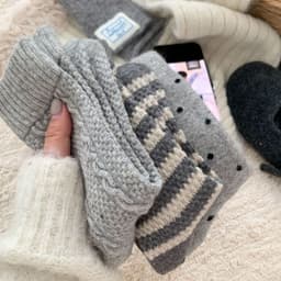 Combo 10 Đôi Tất Cổ Cao Gấu Xám Giáng Sinh – Tất Nam Nữ Cotton Ấm Áp, Họa Tiết Noel Dễ Thương 8