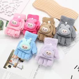 Găng tay len cho bé họa tiết labubu Kurumy ,kitty siêu dễ thương, tất tay hở ngón , liền ngón ấm áp mùa đông 2