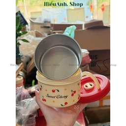 Hộp đựnġ Cơm Giữ Nhiệt, Hộp Cơm Văn Phòng Lõi inox Cherry, An Toàn Cho Mẹ Bầu & Bé Quay Lò Vi Sóng Nắp Chống Tràn 7