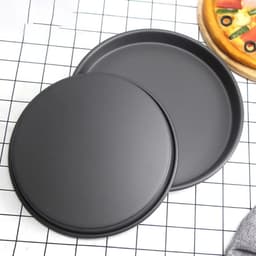 POKINGE 3 Cái / bộ Khuôn Pizza, Chảo Pizza Đen Thép Carbon, Chảo Bánh Dễ Dàng Tháo Lắp Chống Dính Khay Lò Nướng Pizza Chuyên Nghiệp Nhà Bếp 6