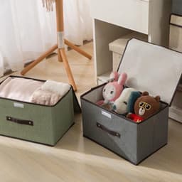 Combo 2 Hộp vải đựnġ quần áo có nắp 2 size thùng vải đựnġ đồ có nắp đa năng để đồ cá nhân gấp gọn tiện lợi 4