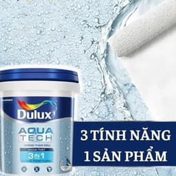 (Ship toàn quốc)- VLXD Chống thấm màu lăn trực tiếp không cần sơn lót DULUX AQUA TECH - không chứa chì và thuỷ ngân 4