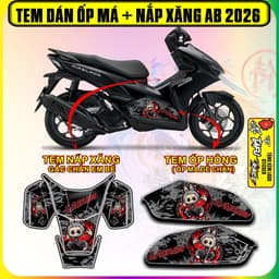 Tem Dán Nắp Xăng Và Ốp Má Ốp Hông AB 2026 Mẫu labubu cực dẹp decal nhám 3 lớp 4
