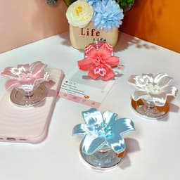 Từ Thu Hút Đế Điện Thoại Nữ Thời Trang Thanh Lịch 3D Hoa Thiết Kế Chân Đế Lụa Có Thể Gập Lại Chân Đế Chống Rơi PC Giá Đỡ 3