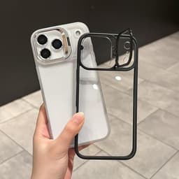 Ốp lưng bảo vệ trong suốt chống sốc Giá đỡ ống kính bằng hợp kim nhôm cho iPhone 16 11 12 13 14 15 16 pro max plus 5