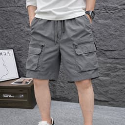 Quần Short JOGGER Kaki Túi Hộp Khóa Kéo  Nam Nữ 6