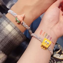 Vòng tay đôi nam châm SAO BỌT BIỂN GẤU THỎ lắc tay đôi couple dễ thương 5