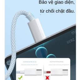 Cáp sạc PD bện 20W Type C Cáp sạc nhanh 60W Cáp dữ liệu cho Samsung iPhone 16 15 14 13 12 Pro Max OPPO 5