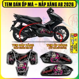 Tem Dán Nắp Xăng Và Ốp Má Ốp Hông AB 2026 Mẫu labubu cực dẹp decal nhám 3 lớp 5