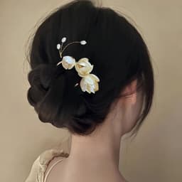 Trâm Hoa Ngọc Lan phụ kiện cài tóc chữ u chụp ảnh sang chảnh cho nữ 6