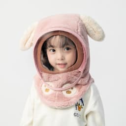 (có tuyển sỉ") Mũ Lông Trùm Đầu Có Kính Chắn Gió, Chống Bụi, Kín Cổ Tháo Rời Dành Cho Bé Yêu 4