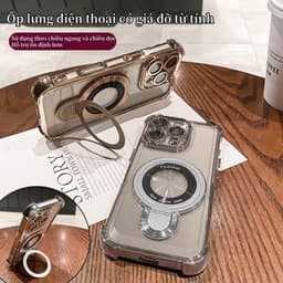 Ốp lưng điện thȯại chống sốc và chống rơi bốn góc có giá đỡ từ tính cho iPhone 17 16 11 12 13 14 15 17 pro max 6