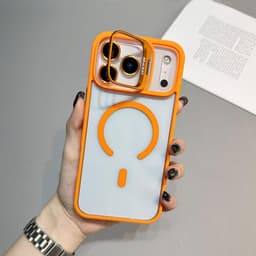 Ốp điện thȯại Trong Suốt Có Giá Đỡ Kim Loại Từ Tính cho iPhone 16 11 12 13 14 15 16 pro max plus 8