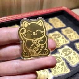 Linh Phù Mèo Thần Tài May Mắn Dán điện thȯại Vàng Thơm Voип & Charm 5