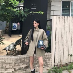 (Hàng Qc) Áo khoác Mangto dáng lửng chất kaki gió dày dặn sang chảnh form siêu đẹp 6