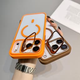 Ốp điện thȯại Trong Suốt Có Giá Đỡ Kim Loại Từ Tính cho iPhone 16 11 12 13 14 15 16 pro max plus 9