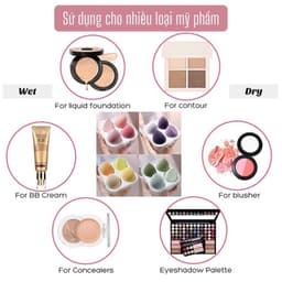 Combo  mút trang điểm hình giọt nước tán đều 360 độ - Mút tán kem nền mang du lịch tiện dụng nlst2 6