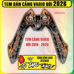 Tem Dán Cảng Xe Vario Đời 2026 Mẫu LABUBU Decal 3 Lớp Chống Nước 2