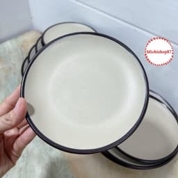Đĩa nhựa tròn thái 2 màu Việt Nhật đĩa đựng đồ ăn hoa quả phong cách sang trọng nhà hàng, khách sạn 3