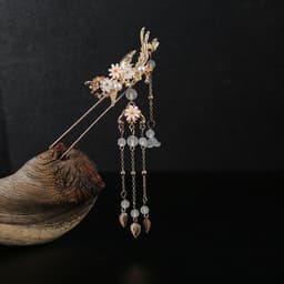 Trâm Phượng hoàng dục hỏa Công xanh thiết kế sang trọng phụ kiện cài tóc cô dâu 2