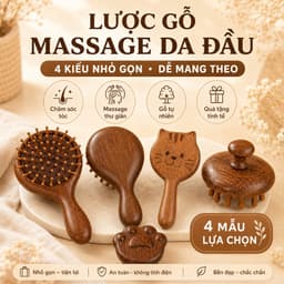 Lược Gỗ Đàn Hương Massage Đầu - Gỡ Rối, Chống Rụng Tóc, Giảm Đứt Gãy, Đệm Khí Đa Năng, Giúp Tóc Khỏe & Ngủ Ngon 1