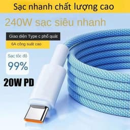 Cáp Sạc Nhanh PD 20W Dài 1M, 2M Dây Sạc Nhanh Dù Chống Đứt Dùng Cho Củ Cạc Nhanh ip Type C To Lᶖghting 1