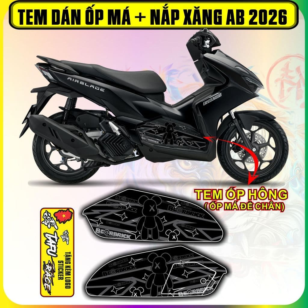 Tem Dán Ốp Má Ốp Hông AB 2026 BREBRICK  cực dẹp decal nhám 3 lớp