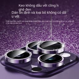 Kính bảo vệ cho camera ,Đính Đá Kim cươnġ lấp lánh cho iPhone 17 Air 16 15 14 Plus 13 12 11 16 pro max 3