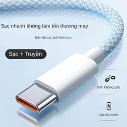 Cáp sạc PD bện 20W Type C Cáp sạc nhanh 60W Cáp dữ liệu cho Samsung iPhone 16 15 14 13 12 Pro Max OPPO 3