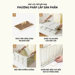 Bàn camping gấp gọn kết hợp hộp đựng đồ đa năng bằng nhựa, nắp gỗ MDF đi cắm trại, dã ngoại, picnic AMIZIN 5
