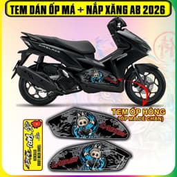 Tem Dán Nắp Xăng Và Ốp Má Ốp Hông AB 2026 Mẫu labubu cực dẹp decal nhám 3 lớp 8