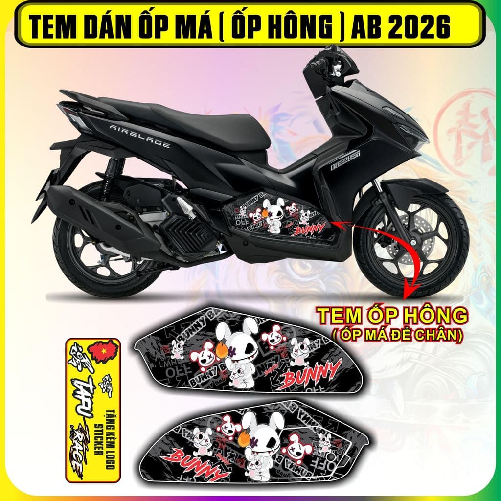 Tem Dán Ốp Má Ốp Hông AB 2026 BREBRICK  cực dẹp decal nhám 3 lớp