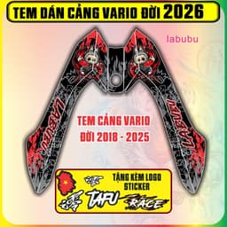 Tem Dán Cảng Xe Vario Đời 2026 Mẫu LABUBU Decal 3 Lớp Chống Nước 3