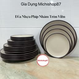 Đĩa nhựa tròn thái 2 màu Việt Nhật đĩa đựng đồ ăn hoa quả phong cách sang trọng nhà hàng, khách sạn 1